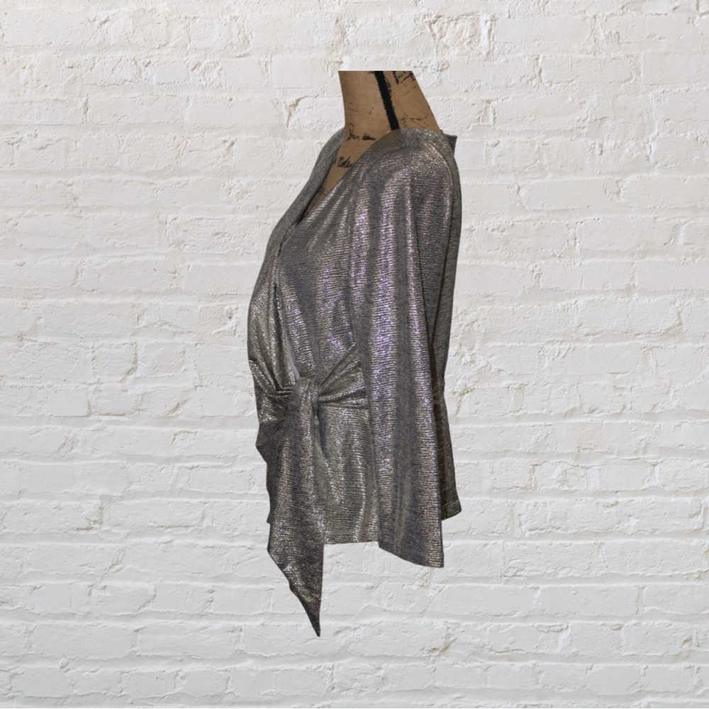 Adrianna Papell Silver Blouse - Picture 2 of 6